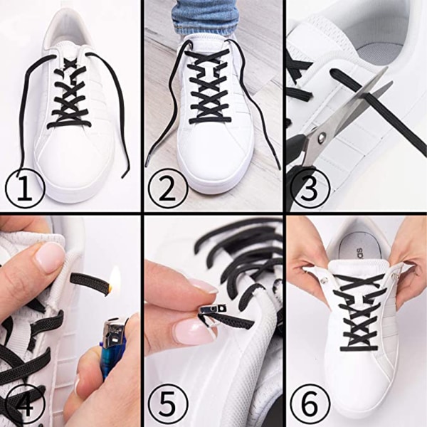 4 par elastiska skosnören - Snabbt att installera Inga knytsnören
