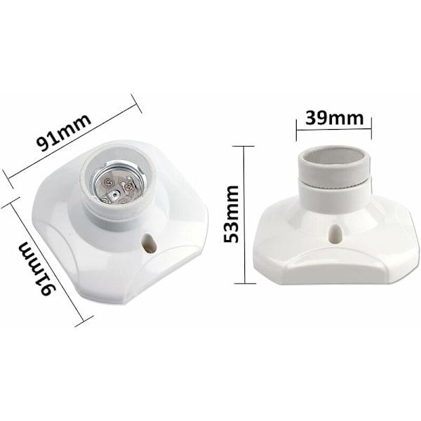 E27-lamphållare för vägglampa, inomhusvägg, AC 230V, E27 LED-lamphållare, E27-plastsockel för tak