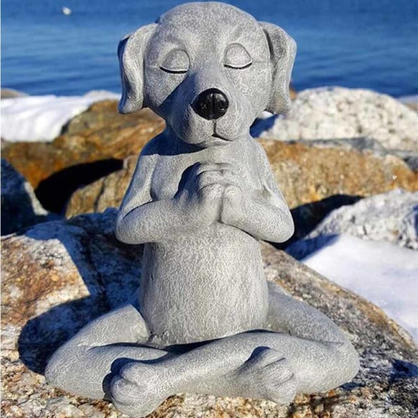 Meditation Hundestatue Buddha Ro, fred og ro, perfekt til