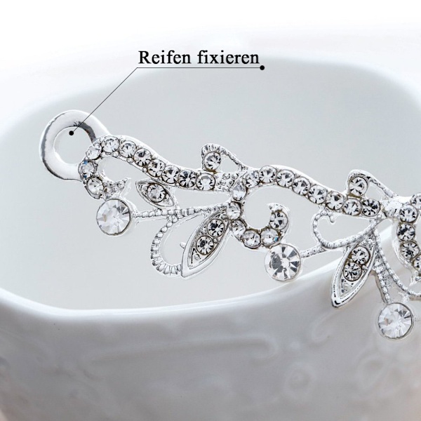 Bröllopskrona och tiara med kristaller för brudens håraccessoarer Silver Hart Tiara för kvinnor och flickor