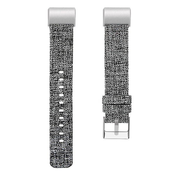 Canvas klockarmband mjukt andningsbart tvättbart modernt klockarmband passar till Fitbit Charge2 svart grå