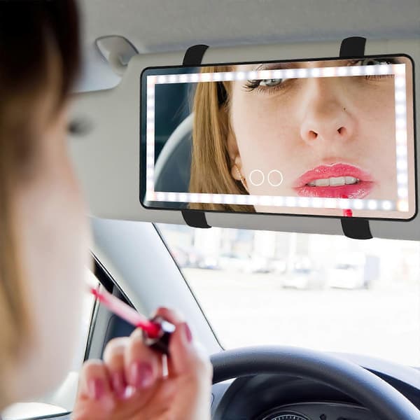 Visir Makeupspejl Genopladeligt Touch Control Bil Solskærm Led Makeupspejl Interiørtilbehør