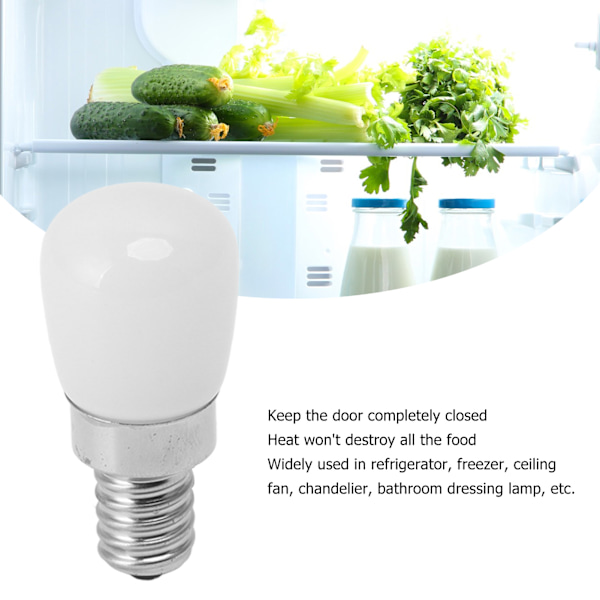 5 st LED-kylskåpslampa, E12, för frys, hem, energibesparande, 120 V, varmt ljus