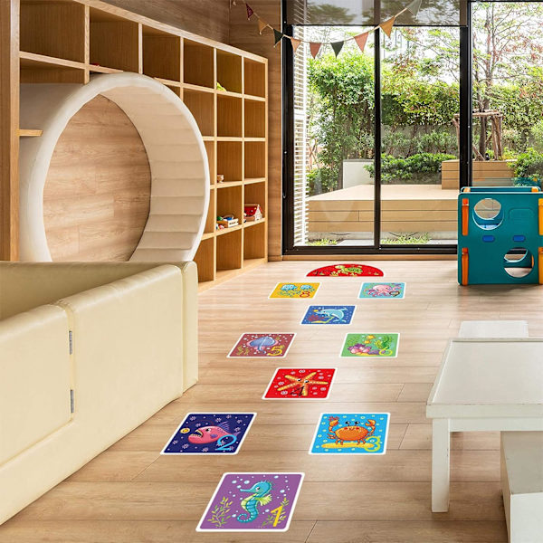 10 Tal DIY Spil Vægstickers Gulv Dekaler, Aftagelig PVC Hav
