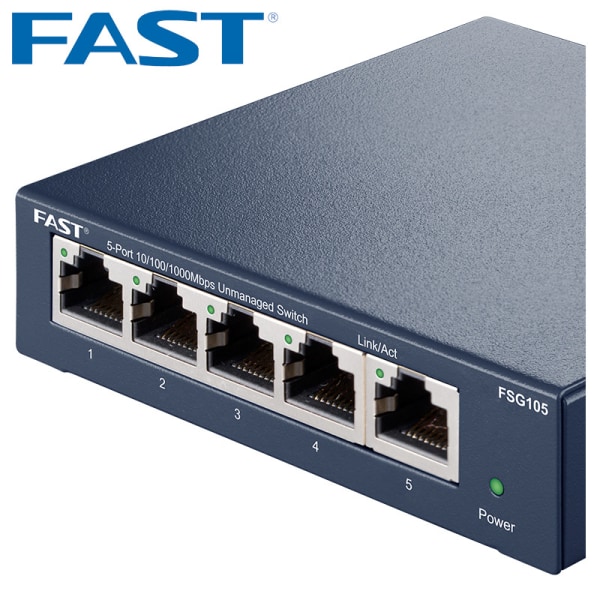 Ethernet switch, Gigabit 5 RJ45 metal porte 10/100/1000