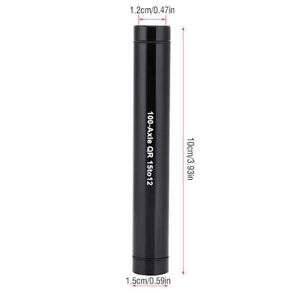Cykel Thru Axle Hub Adapter 15mm till 12mm Snabbkopplingsspett Svart