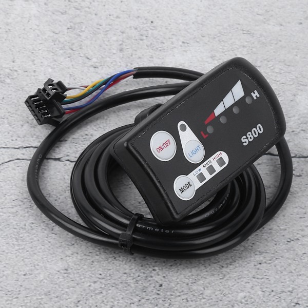 Elektrisk cykel litiumbatteri LED-mätare S800-display horisontell, svartvit skärm (36V)