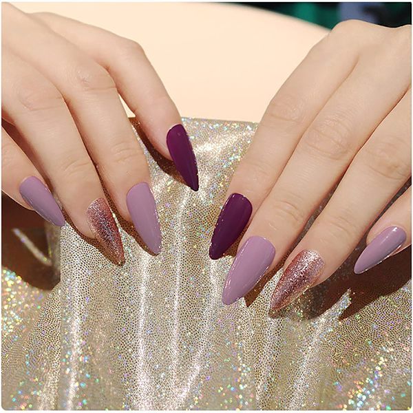 Mandelformade akrylnaglar - 500 st falska nagelspetsar fullständiga