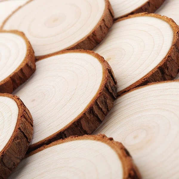 DIY Hantverk Träkit, Naturliga Obehandlade Träskivor av Furu för Juldekorationer och Rustik Bröllopsdekoration, 30 ST