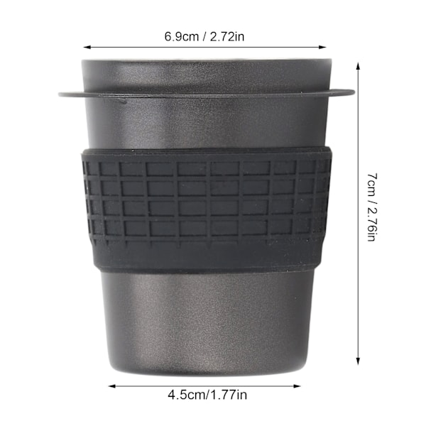 58mm Kaffe Doseringkopp i Rustfritt Stål, Håndtak for Kaffemaskin, Mottak for Pulver med Silikonring, Svart