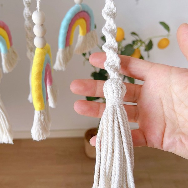 Regnbåge Mobil Hängande Macrame Baby Mobil Regnbåge Spjälsäng Mobil