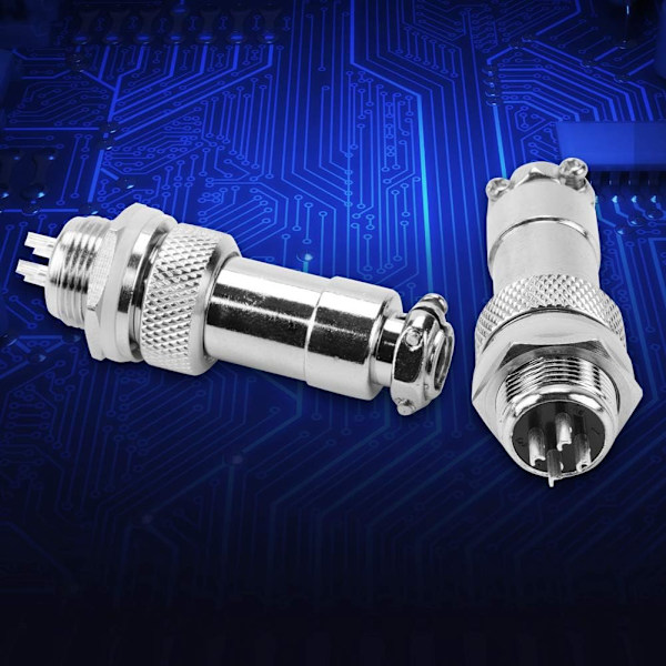 5 st GX12 4-stifts metallflygplanskontakt