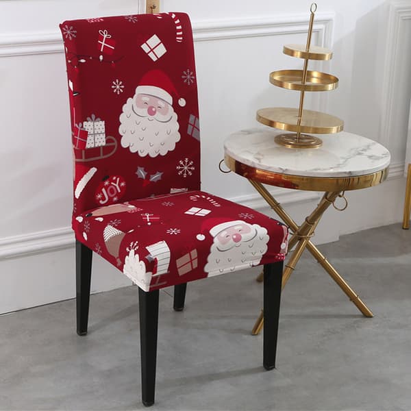 Julstolsöverdrag, Stretch Stolsöverdrag, Tvättbart Skydd Överdrag Sitsöverdrag för Matsal Ceremoni Hotell, Julklocka - 2-pack Style 1