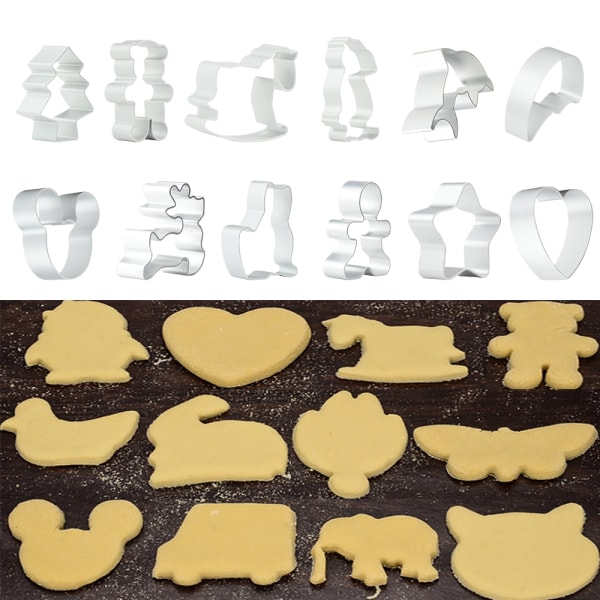 Keksformar Set, 12 st Rostfria Kakformar