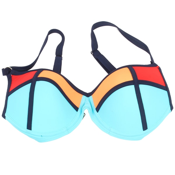 Dam Bröst Samla Kontrastfärg Sexig Bikini Vadderad Delad Baddräkt Badkläder (L)