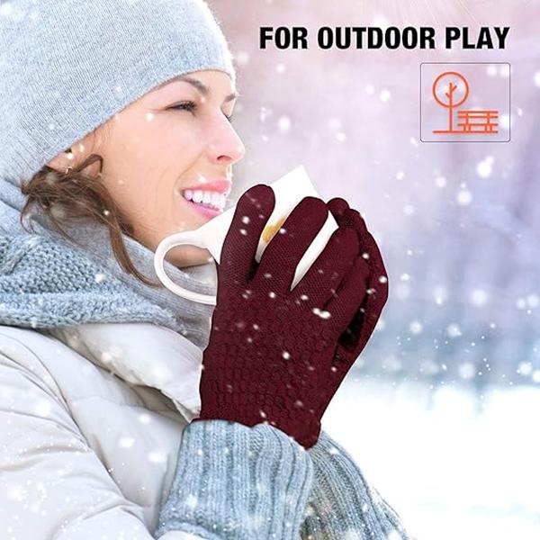 4 par dam vinter touch screen handskar varma fleecefodrade