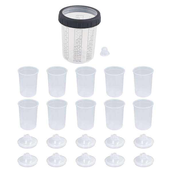 350ml Engangsmalingssprøytebeger Plast Sprøytebeger Tetting for Kommersielle Belegg