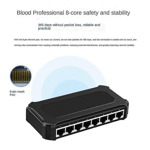 8 Port 1000mbps Gigabit Ser Home Shunt Moning S EU Stik
