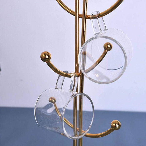 Modern Kaffemugghållare, Elegant Guldpläterad Kopptork För Utrymmesbesparande Förvaring I Familjer, Kaféer Och Restauranger (Stilren Design)