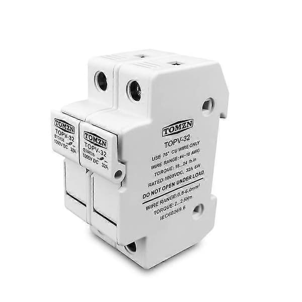 Tomzn 2p Parallel DC Sikringsholder 10x38mm Høj Spænding Solar PV Sikringsholder 1000v Topv-32 Til Solar