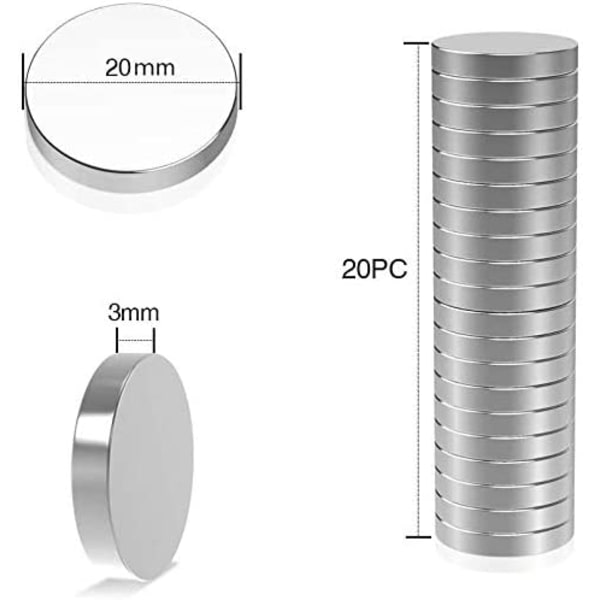 Magneter, 20 st starka neodymmagneter för hantverk, kraftiga