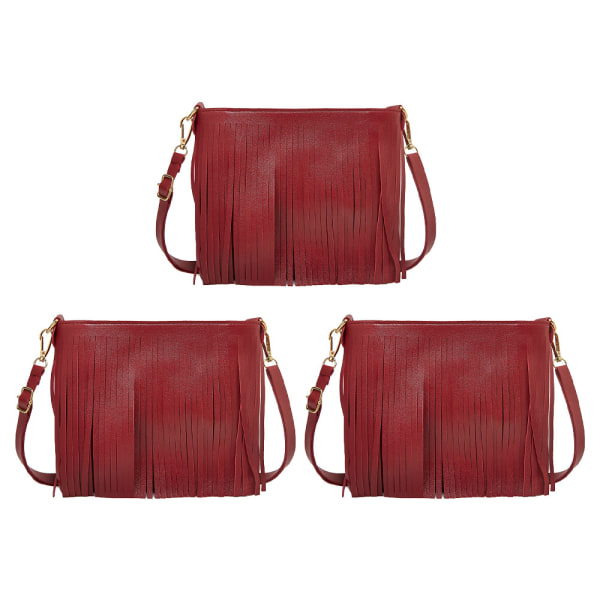 Flickor läder tofs crossbody väska Dam plånbok Daglig axelväska