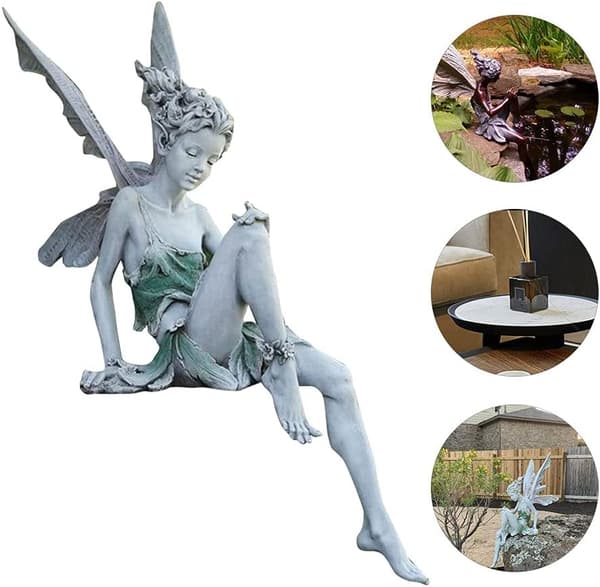 Hagestatue, dekorasjonsstatuett, fe-statue, fehage St