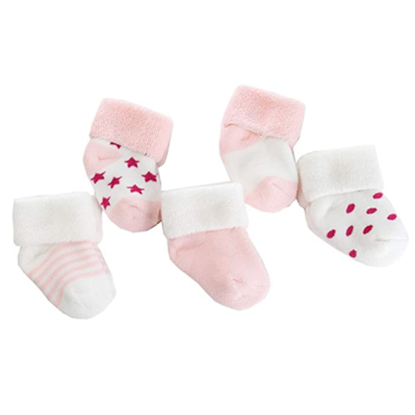 5 par nya varma babyfrottésockor, babystrumpor, tecknade baby