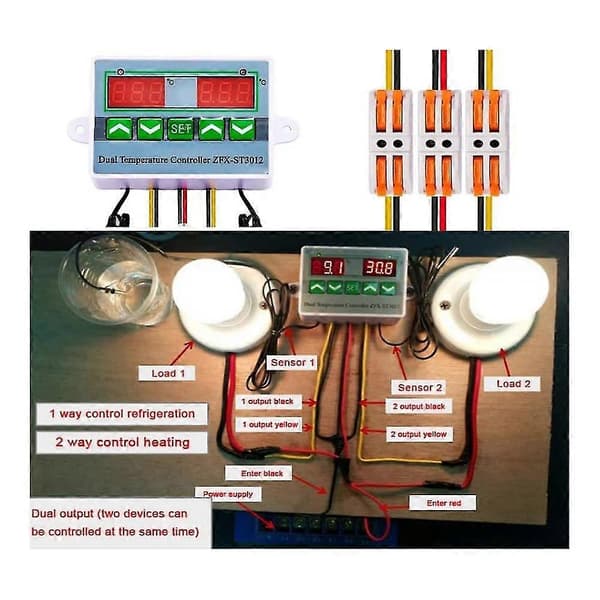 Ac110-220v Digital Led To I Ett Integrert Formende Temperaturkontroller Med Vanntett Probe A