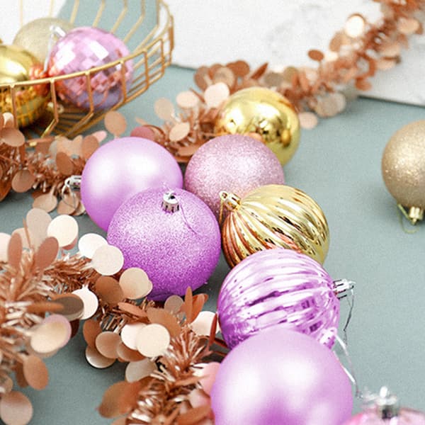 34 stk. 4 cm knusesikre julekulepynt til juletre, bryllup, bursdagsfestdekor