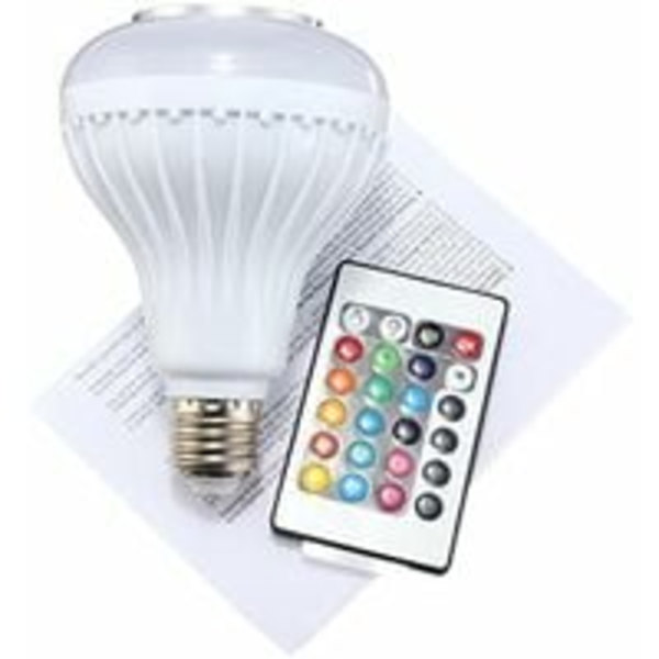 Rgb E27 Glödlampa Multicolor Led Högtalare Bluetooth 16 Färger Ändras Med Fjärrkontroll Kompatibel Med Android Och Ios Glödlampa Musik