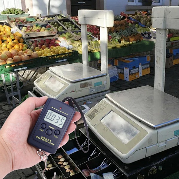 Kannettavat taskuvaaka 40 kg Mini elektroninen digitaalinen vaaka Ripustuskoukku Tasku Matkatavaroiden painovaaka
