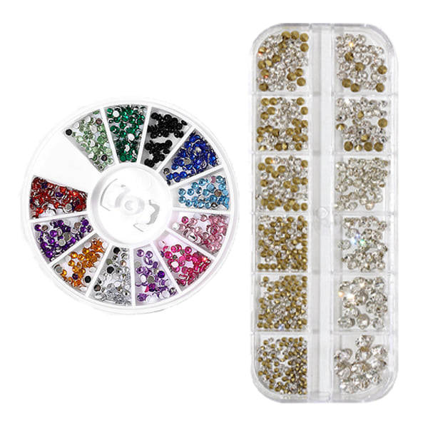 Nail Art Rhinestones, Nails Diamond Kits för kvinnor Nail Crystals 1#+5#
