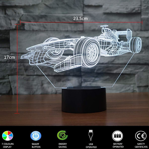 Fantastisk 3D Nattlampa, Färgskiftande Lampor Optisk Illusion, Låg Värmeledningsförmåga Energibesparande 3D Visuella Effekter, Dekorativ Lampa för