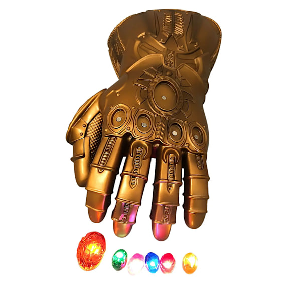 Infinity War PVC Lysende Elektronisk Næve Thanos Handske LED Lys Halloween Cosplay Rekvisit