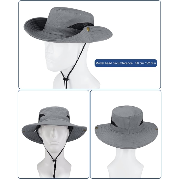 Hatt sommar UV-skydd solhatt herr peaked cap sommar fiskare hatt andas hopfällbar safari hatt unisex för utomhusbruk