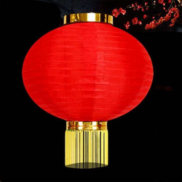 Traditionelle kinesiske stil hængende lanterner i stof Lamper Vandtæt hus Dekorative tilbehør Håndværkslygte med kvast 2 S