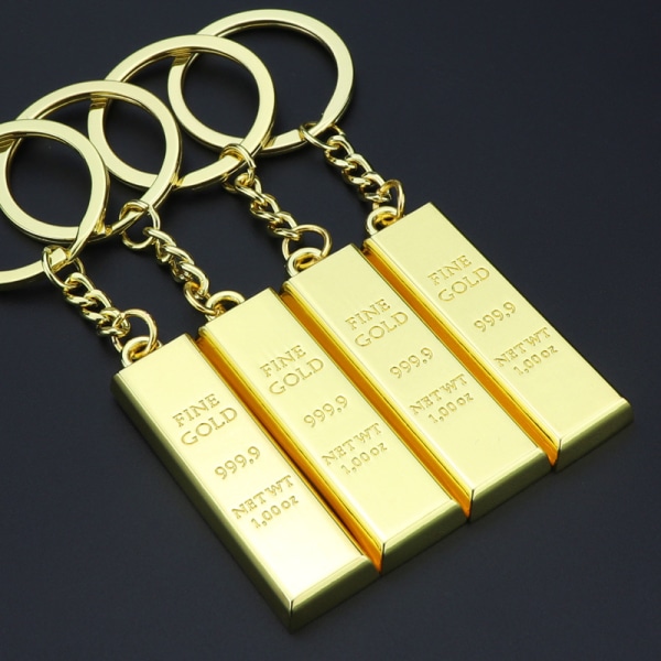 Guld Legering Guldtacka Nyckelring Smycken Bank Liten Present Nyckelring