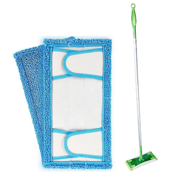 2 stk. gulvmopper af stof, vaskbare moppepuder til Swiffer Sweeper Mop Clo