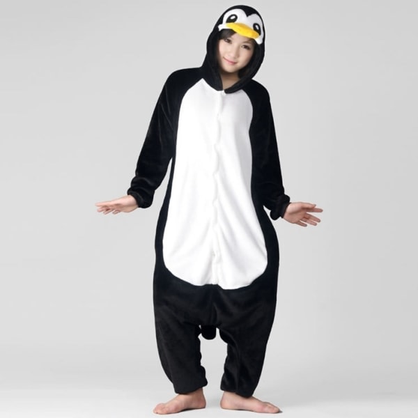 Fancy Cosplay Kostym Onesie Pyjamas Vuxen Nattkläder Pingvin M