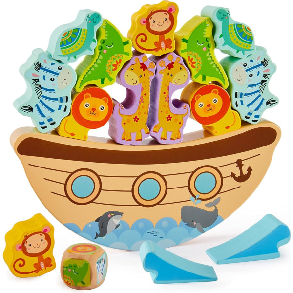 2 i 1 Träspel för barn - Ocean Balance Toy - Educational and Act