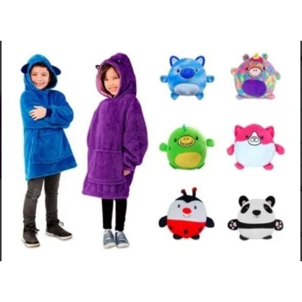 Squishmallows Kramgo Hoodie Kudde Röd one size Röd Grön Dinosaurie