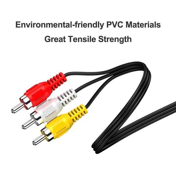 3,5 mm till RCA AV videokamera videokabel, 3,5 mm 18 TRRS hane till 3 RCA hane adaptersladd för TV, smartphones, MP3, 5 fot