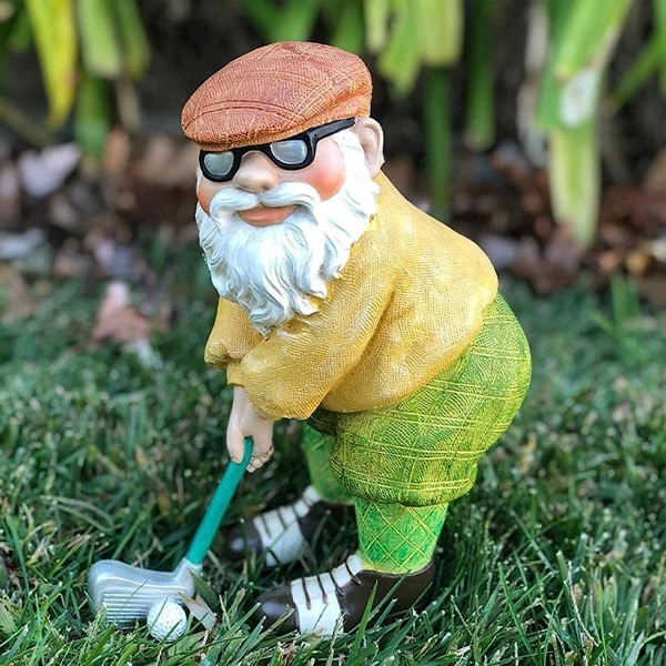 Trädgårdstomte Staty-Trädgårdsfigur-Gnome - Golf Deco Outdoor