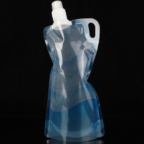 1L Miljøvennlig sammenleggbar drikkevannsflaskepose Etui Utendørs fotturer Camping Vannpose Plastpose Blære Sportsvesker # 1 stk Blå