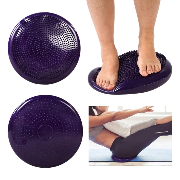 Yoga Balance Pad - Blød pude fortykket til at genoprette anklen med pumpe - Lilla farve*