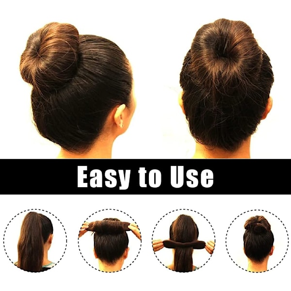 4 ST Magic Hair Bun (Beige), Frisyre Donut Bun Maker, Hårbolle