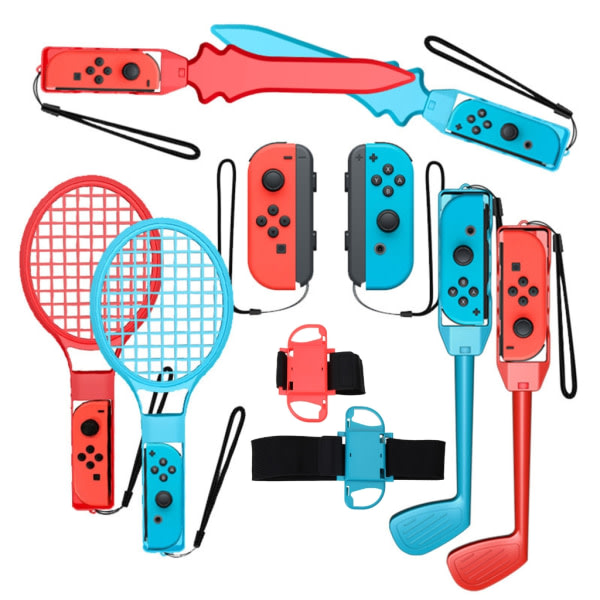 Sportpaket för switch med fotbollsbensrem Armband Badmintonarmband Tennisracket Golfklubb Bowlinggrepp Svärd