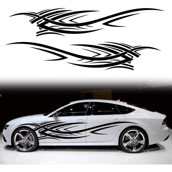 2st 94,4'' Universal Flame Graphics Bil Auto Body Side Sticker Flame Racing