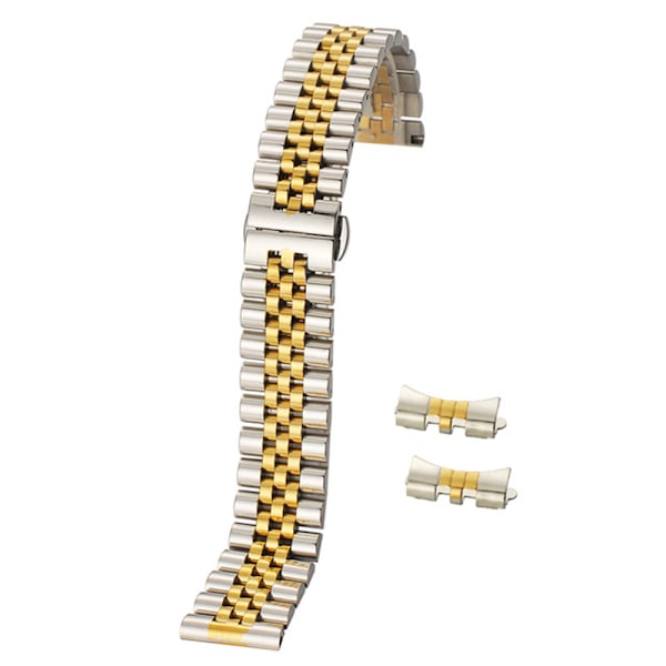 Elegant Rostfritt Stål Klockarmbands Länk Guld Guld 12MM